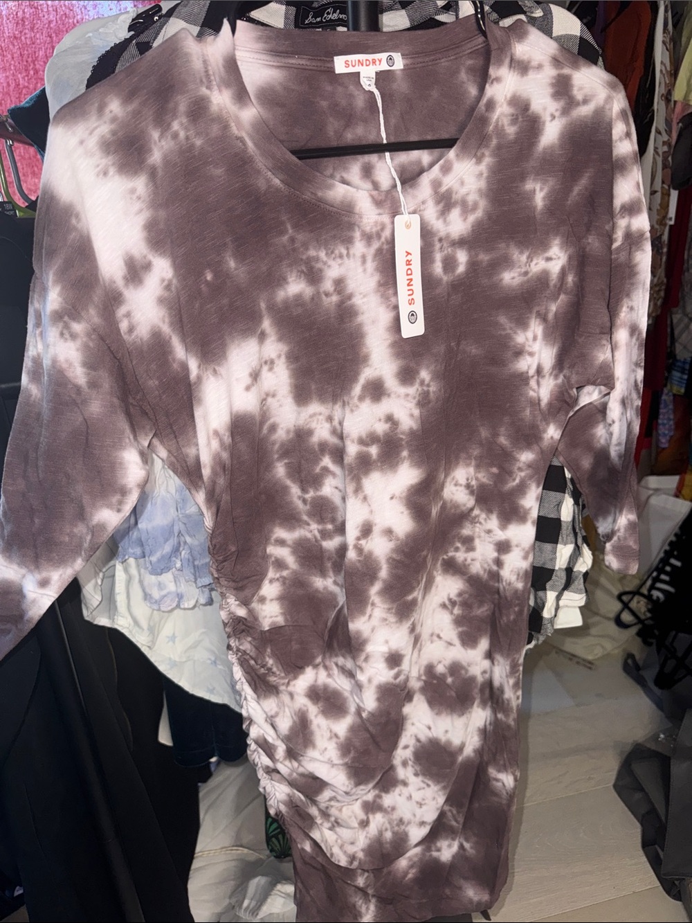 Sundry Tie Dye Ruched Dress